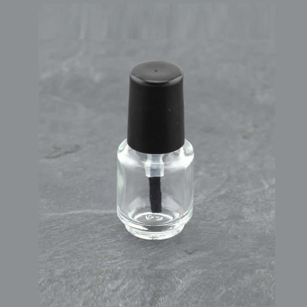 10x 4,5 ml Nagellack Flasche leer Rund Glas klar mit Pinsel
