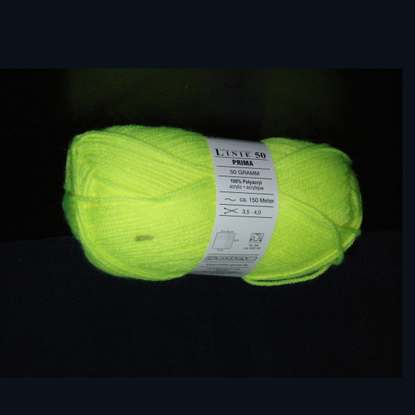 UV aktive Wolle 50g gelb